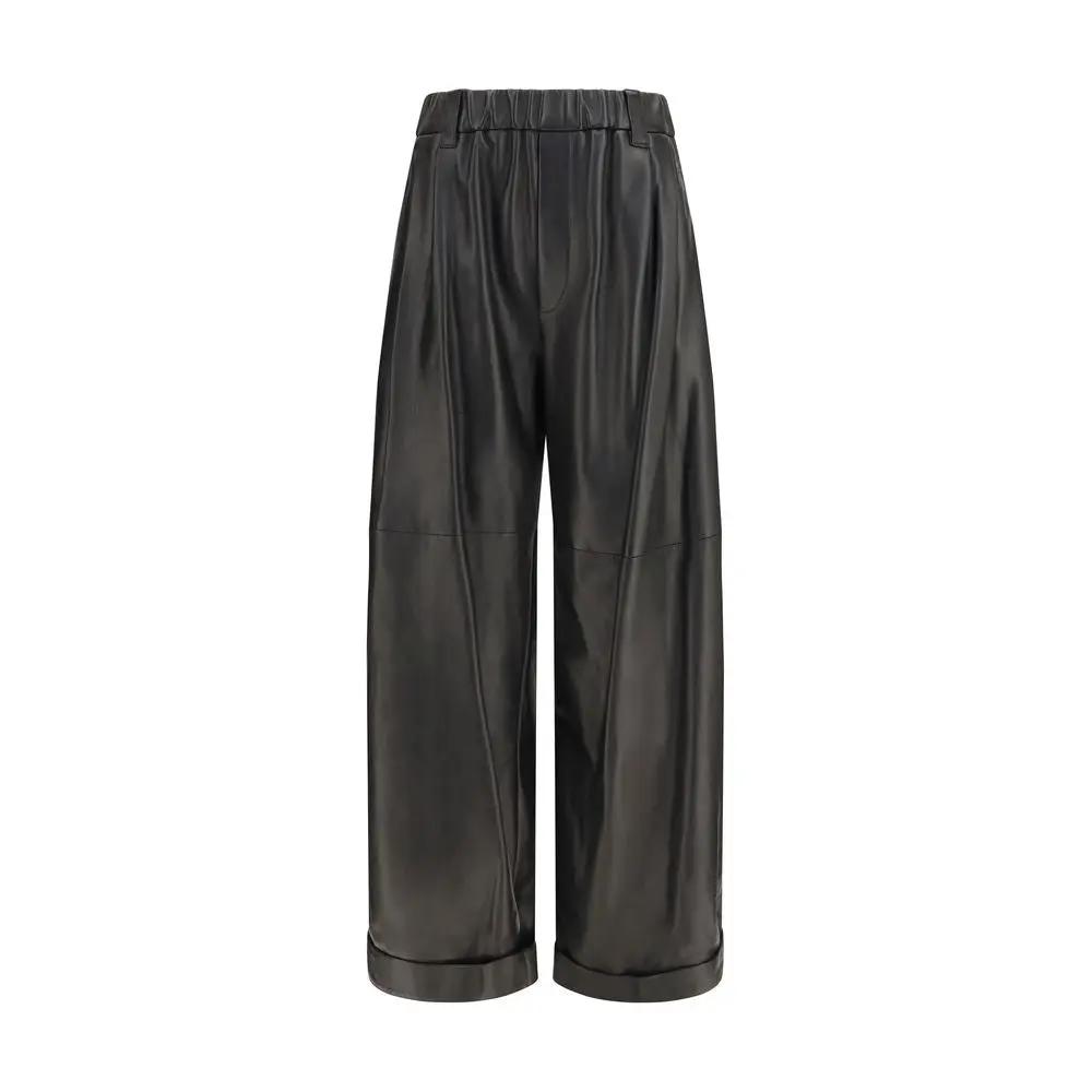 Brunello Cucinelli Black Leather Pants