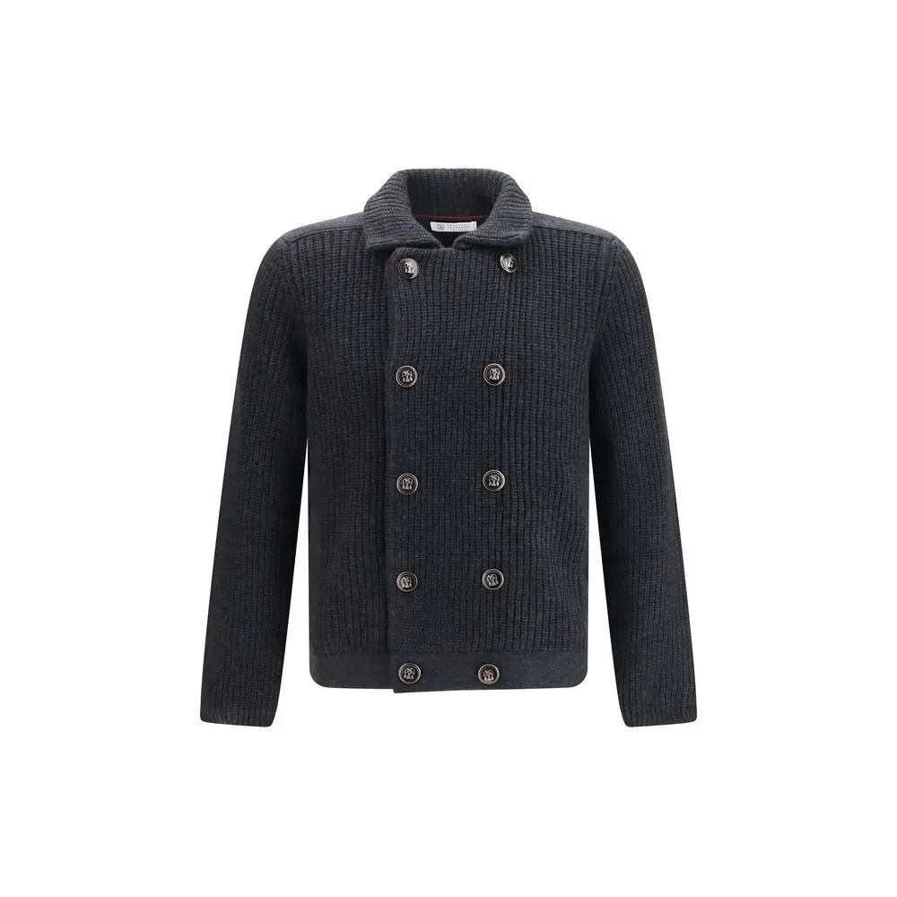Brunello Cucinelli Gray Cashmere Cardigan