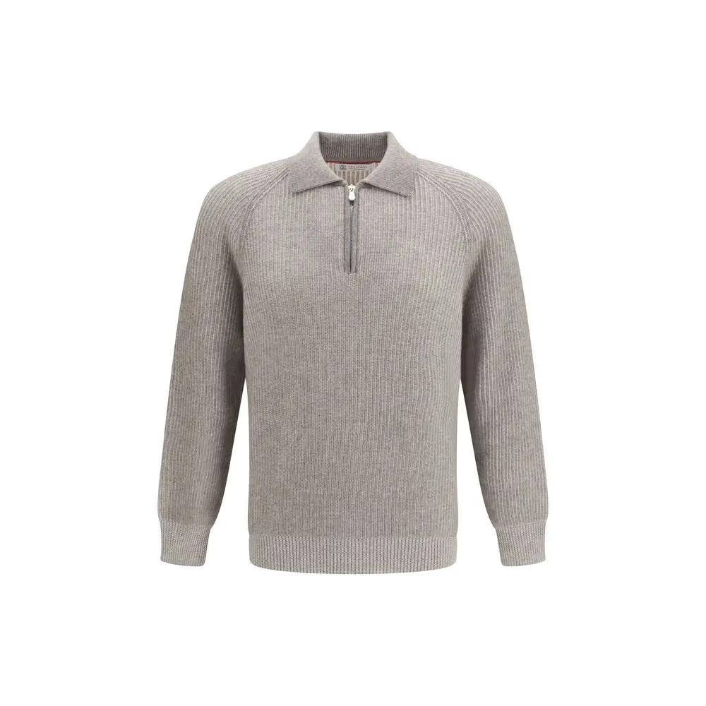 Brunello Cucinelli Gray Cashmere Sweater