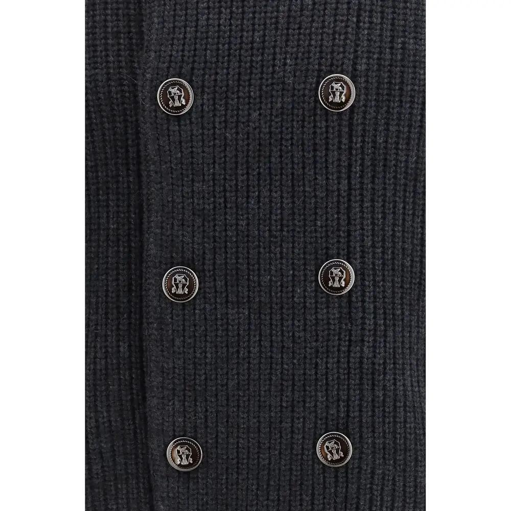 Brunello Cucinelli Gray Cashmere Cardigan