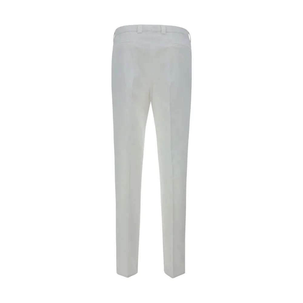 Brunello Cucinelli White Cotton Casual Pants