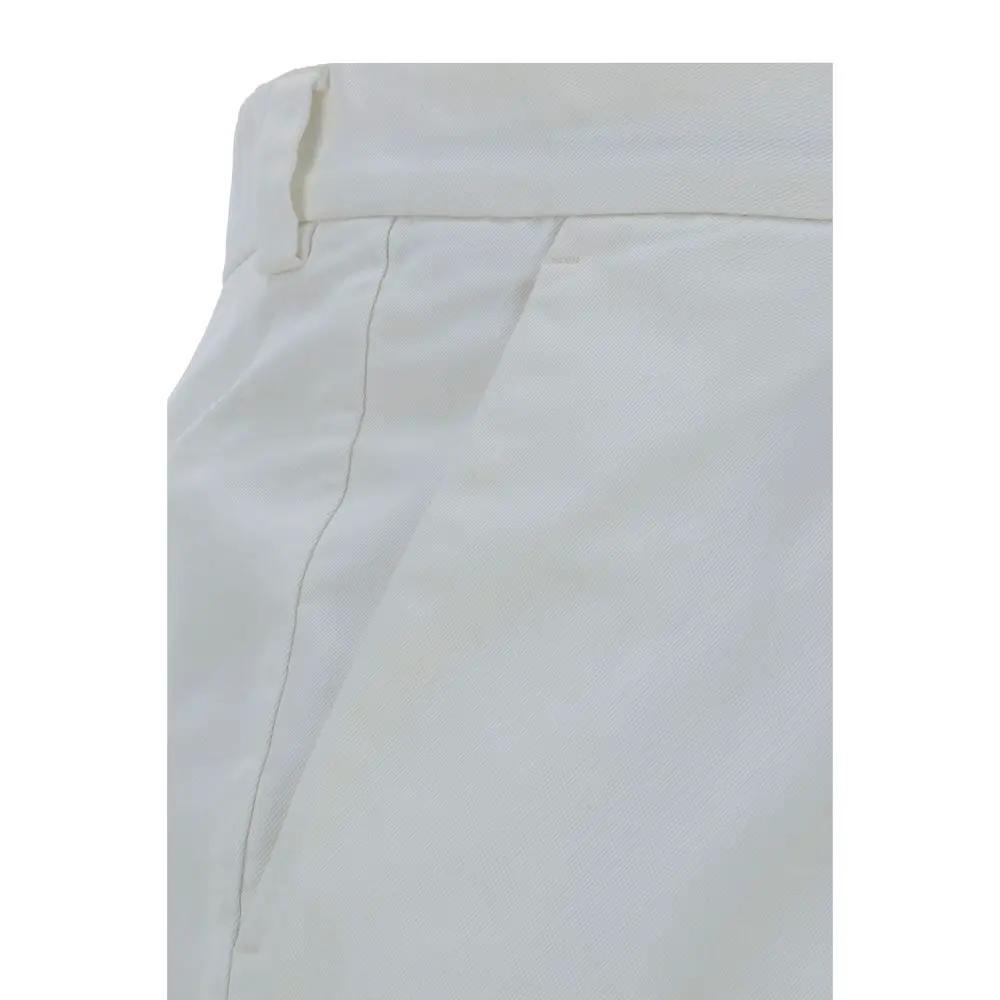 Brunello Cucinelli White Cotton Casual Pants