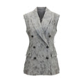 Brunello Cucinelli Gray Wool Oves Aries Sleeveless Jacket