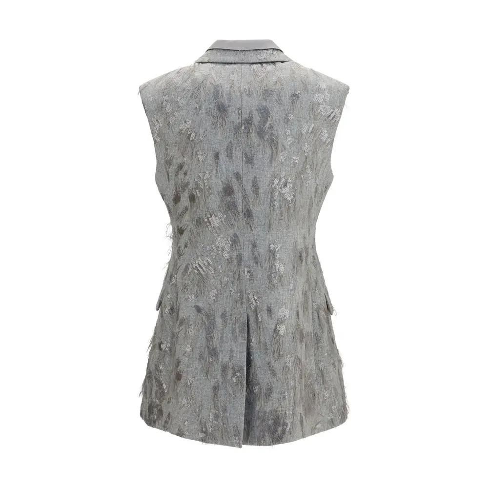 Brunello Cucinelli Gray Wool Oves Aries Sleeveless Jacket