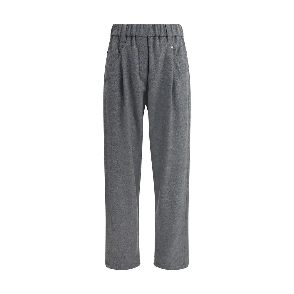 Brunello Cucinelli Gray Wool Casual Pants