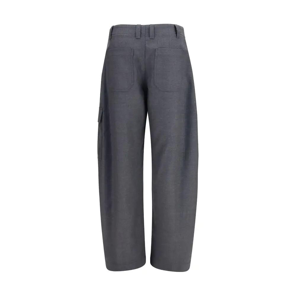 Brunello Cucinelli Brunello Cucinelli Gray Wool Oves Aries Cargo Pants