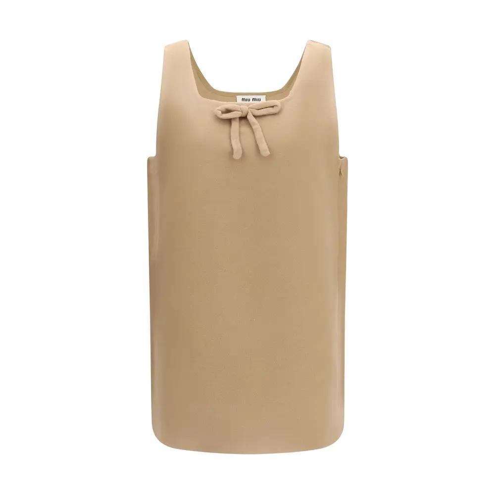 Miu Miu Miu Miu Beige Wool Oves Aries Casual Dress