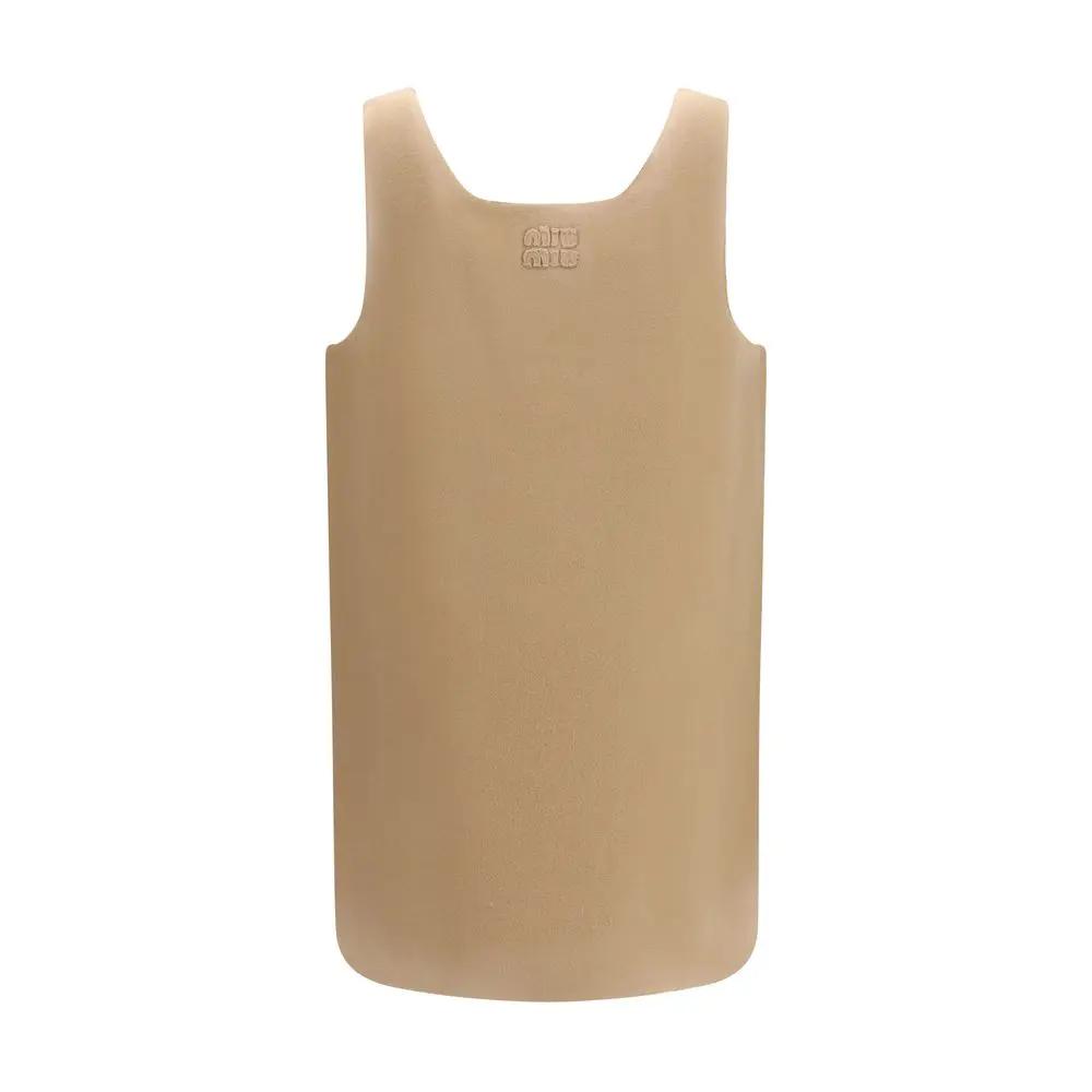 Miu Miu Miu Miu Beige Wool Oves Aries Casual Dress