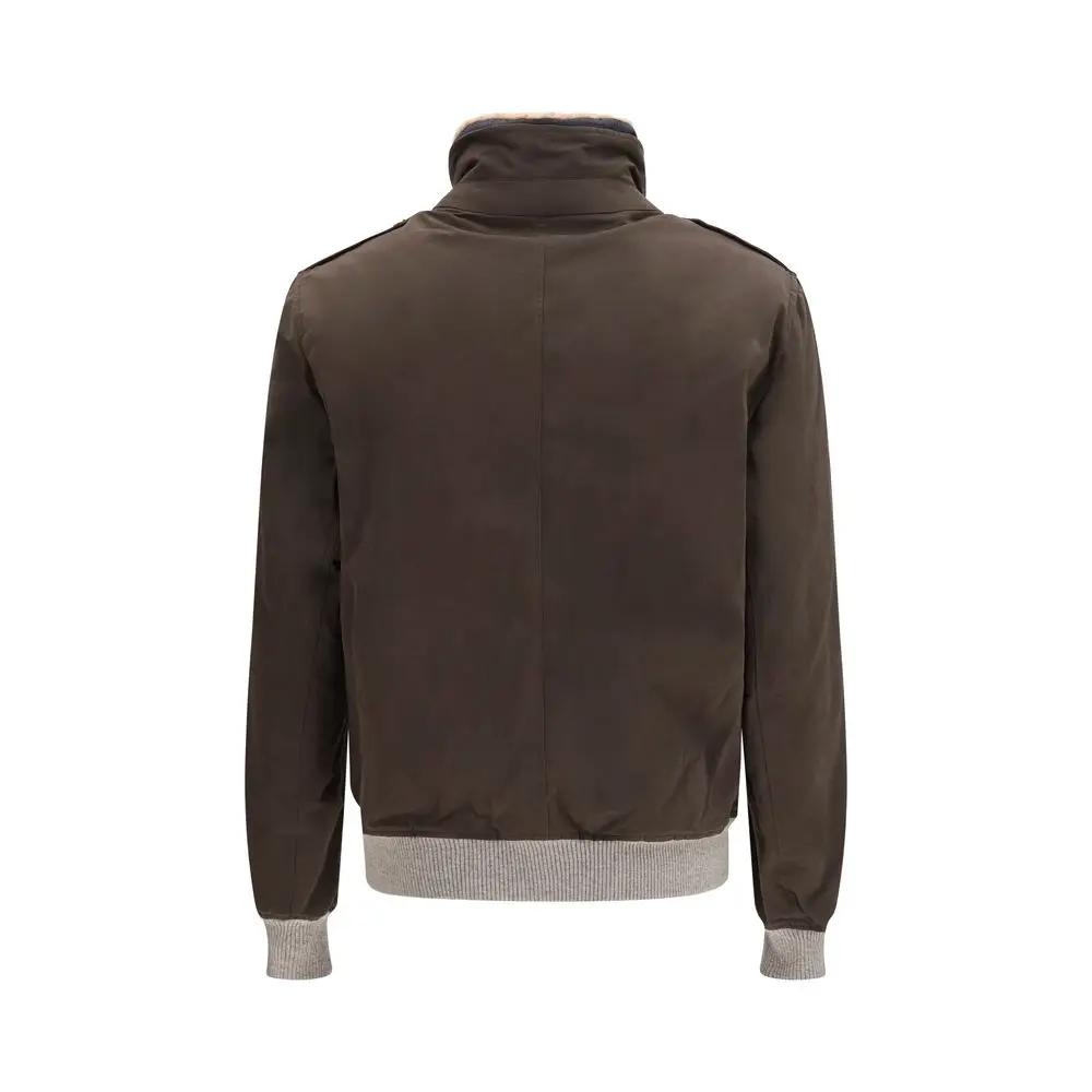 Brunello Cucinelli Brown Cotton Bomber