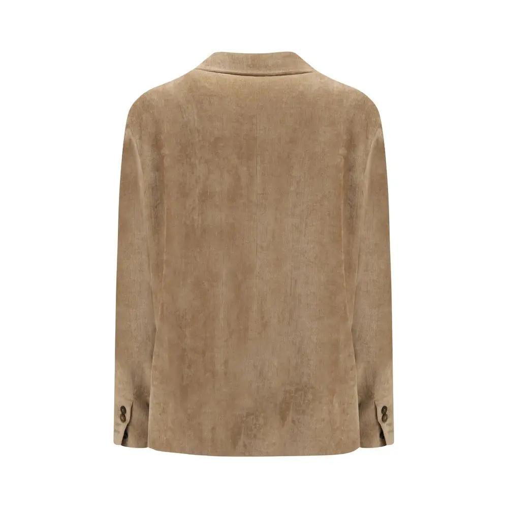 Brunello Cucinelli Beige Viscose Full-Length Jacket