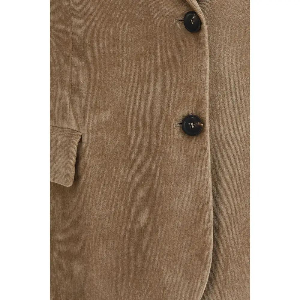 Brunello Cucinelli Beige Viscose Full-Length Jacket