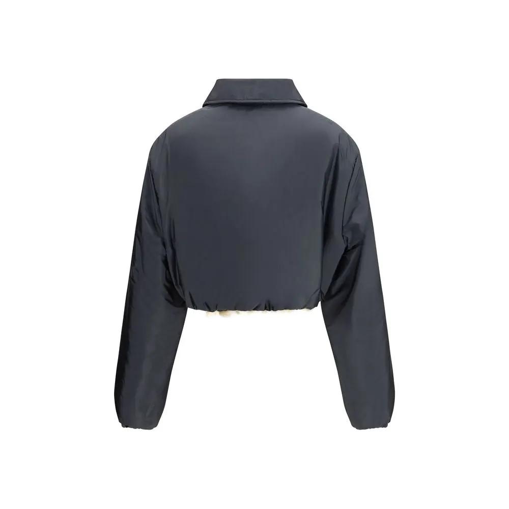 Miu Miu Miu Miu Gray Recycled Polyamide Shell Jacket