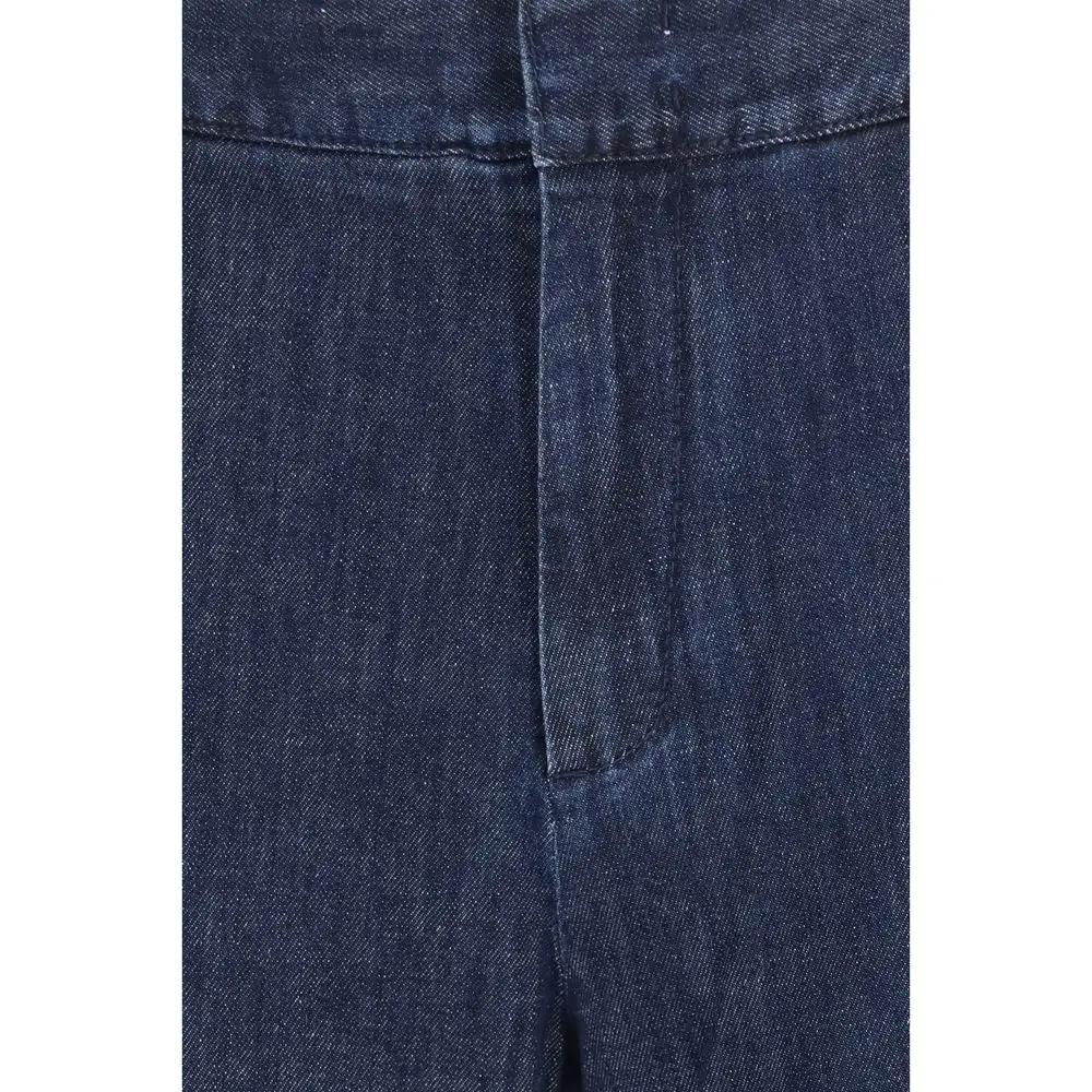 SA SU PHI SA SU PHI Blue Cotton Flared Jeans