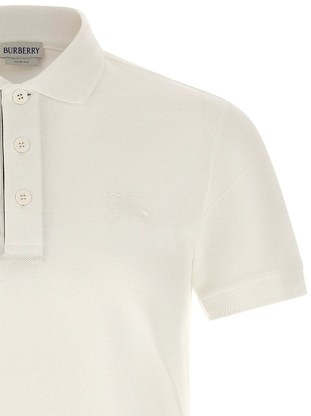 Burberry White Cotton Polo Shirt