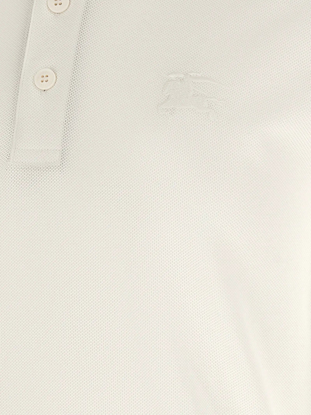 Burberry White Cotton Polo Shirt