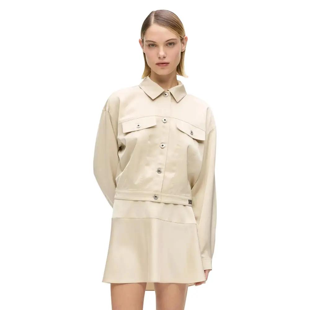 Karl Lagerfeld Karl Lagerfeld Beige Polyester Full-Length Jacket