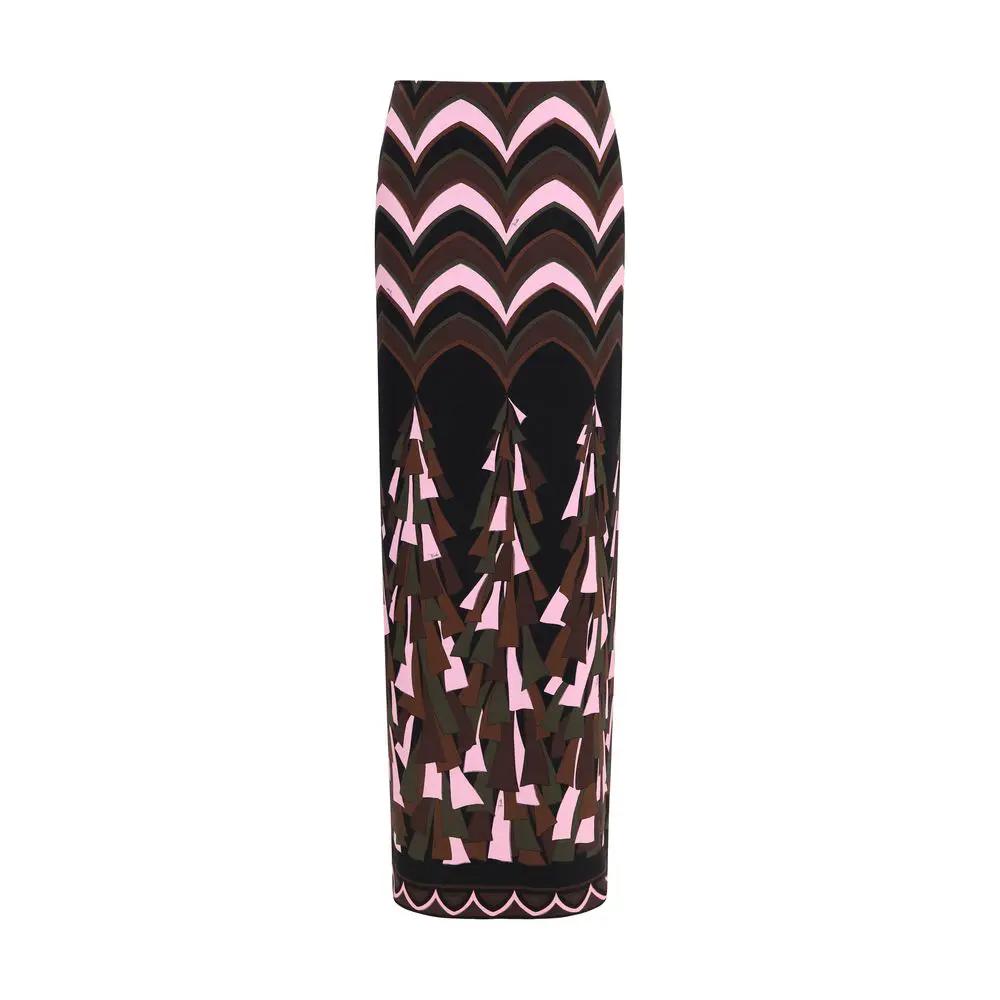 Emilio Pucci Multicolor Polyamide Long Skirt