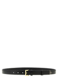 Ceinture classique en veau noir Prada