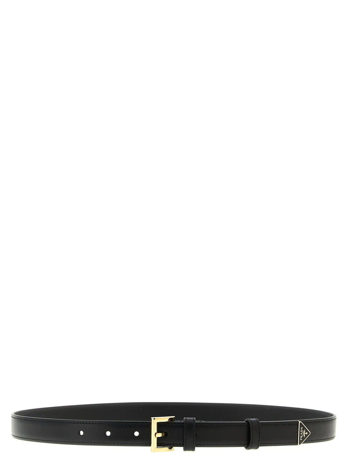 Ceinture classique en veau noir Prada