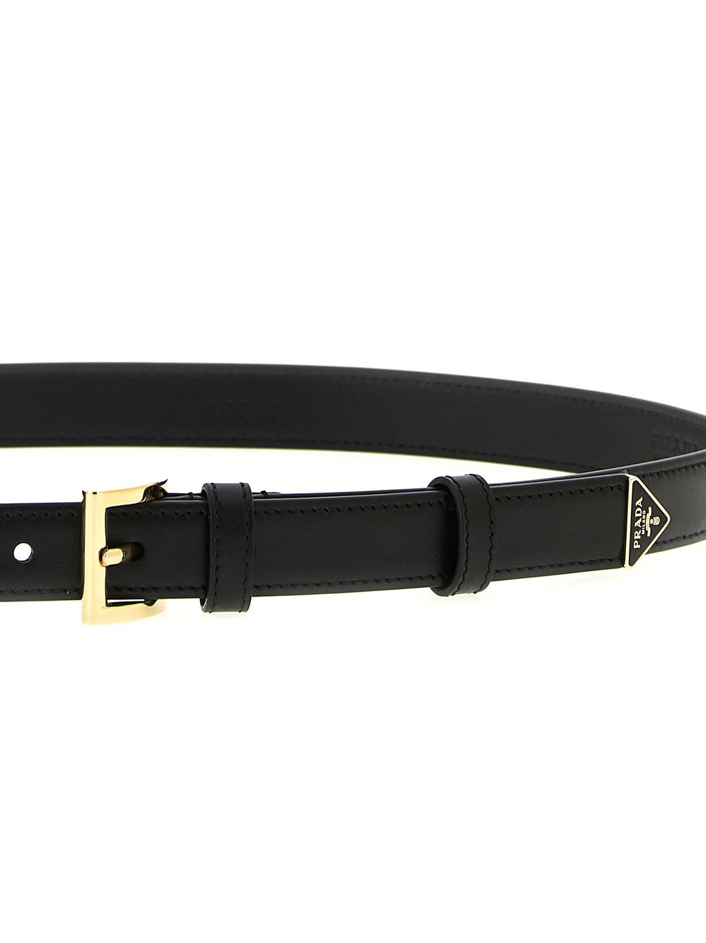 Ceinture classique en veau noir Prada