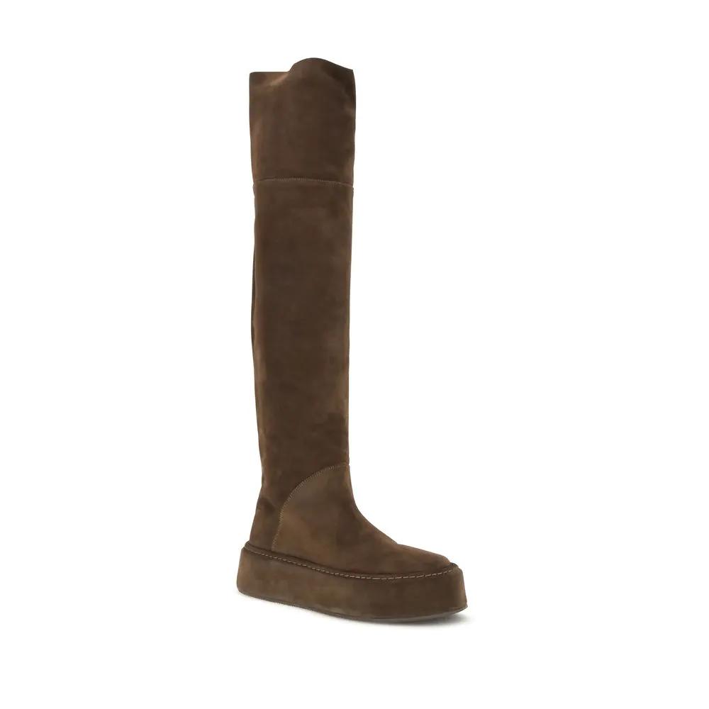 Casadei Casadei Brown Suede Leather Over The Knee