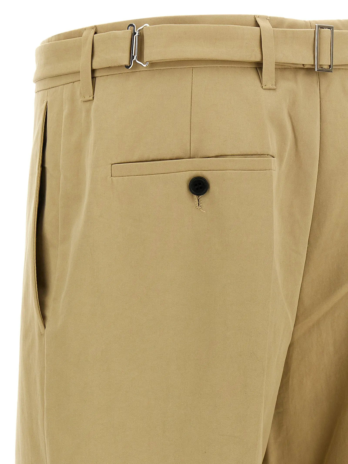 Prada Beige Cotton Casual Pants