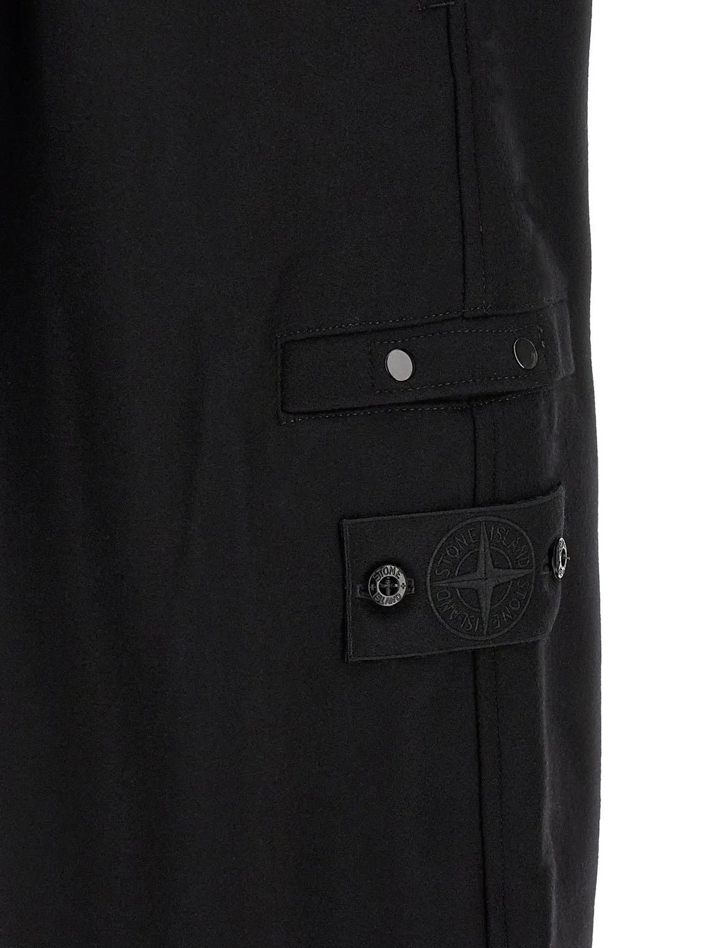 Stone Island Black Virgin Wool Cargo Pants