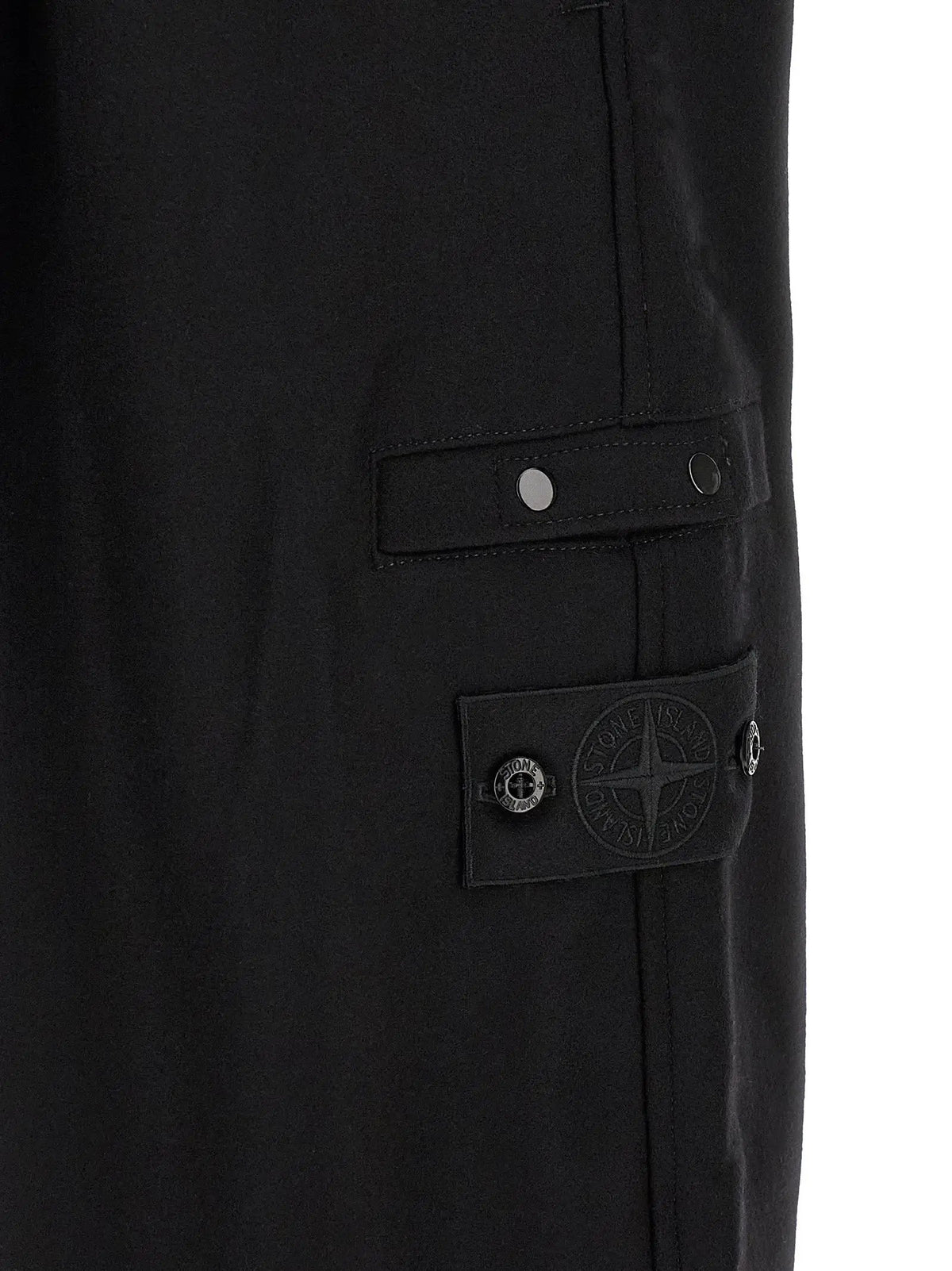 Stone Island Black Virgin Wool Cargo Pants