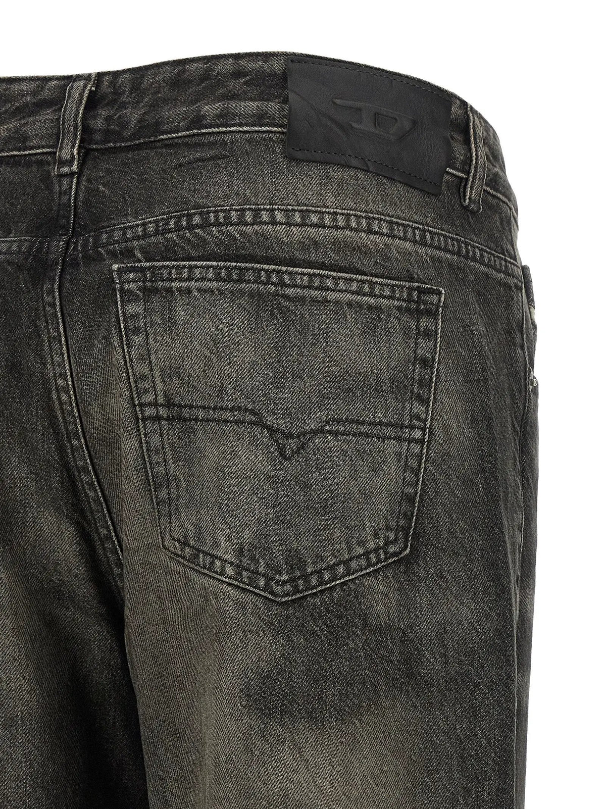 Diesel Black Cotton Straight-Leg Jeans