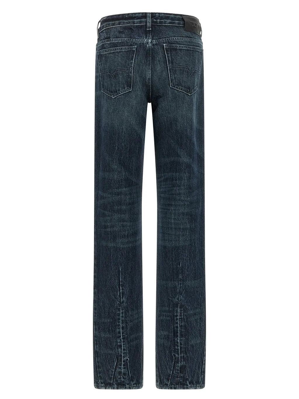 Diesel Blue Cotton Straight-Leg Jeans