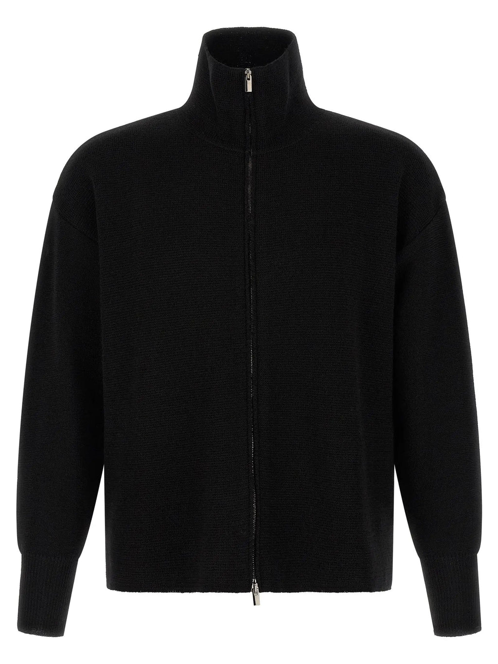 MA'RY'YA Black Virgin Wool Cardigan