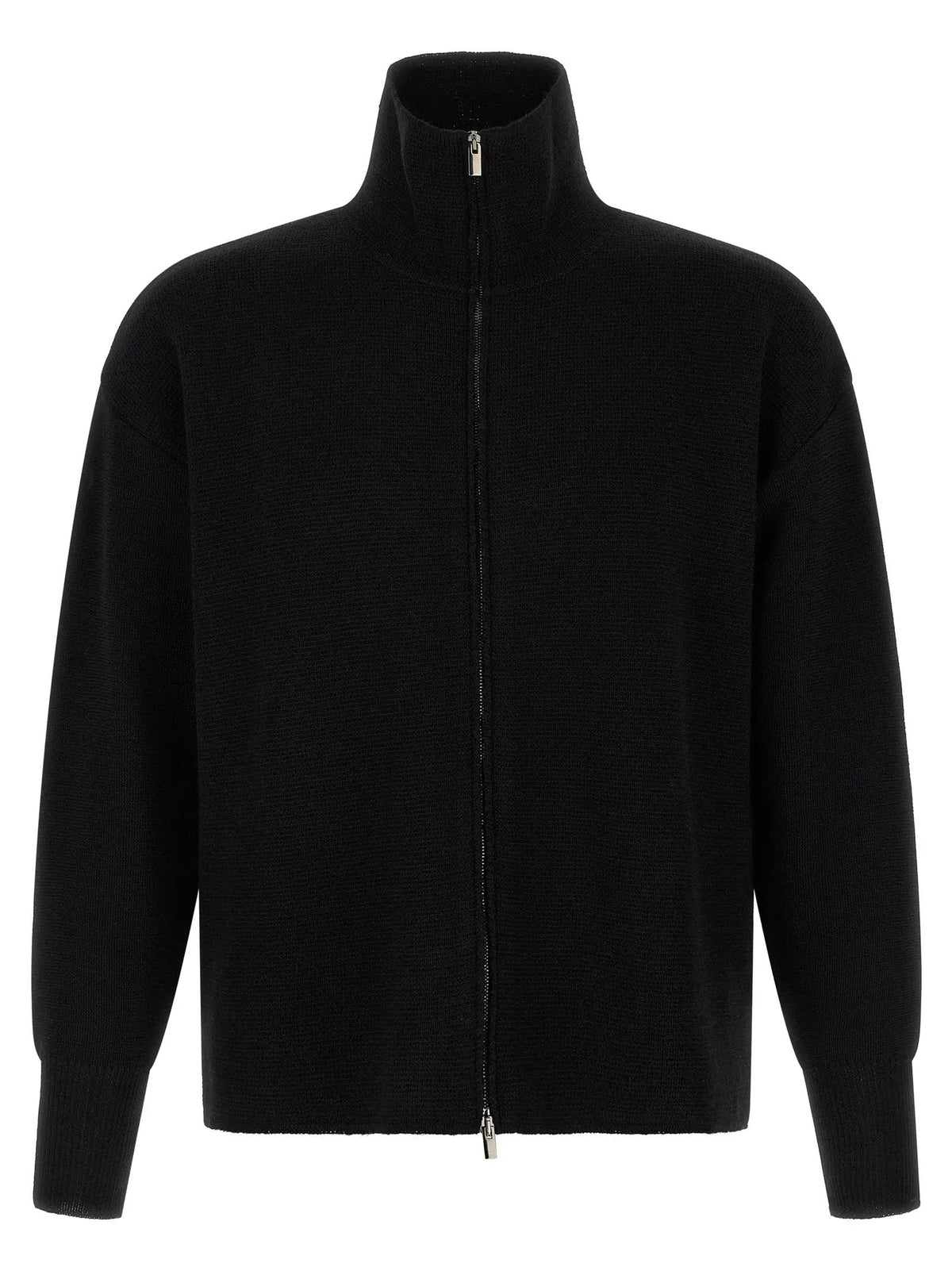 MA'RY'YA Black Virgin Wool Cardigan