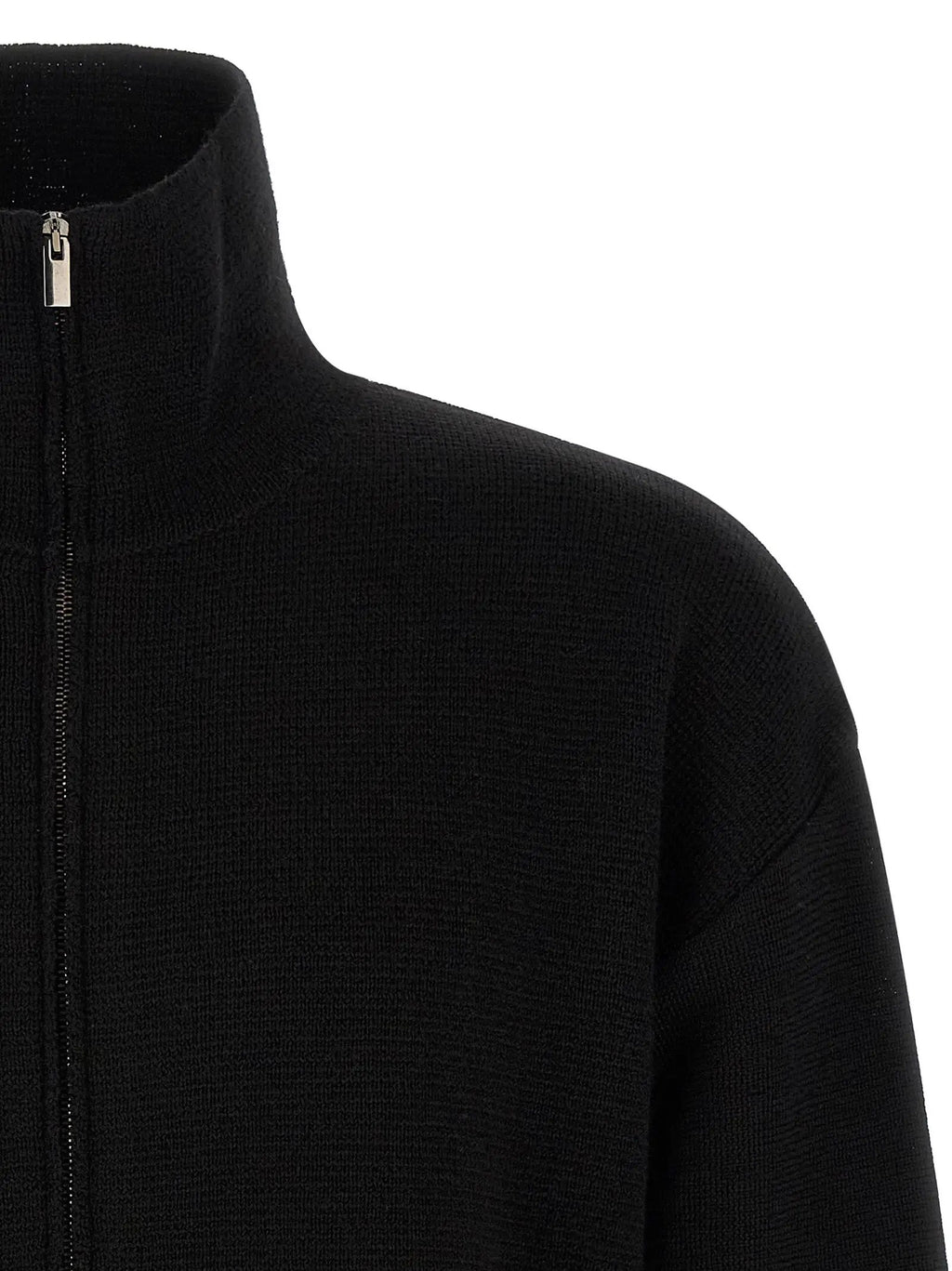 MA'RY'YA Black Virgin Wool Cardigan