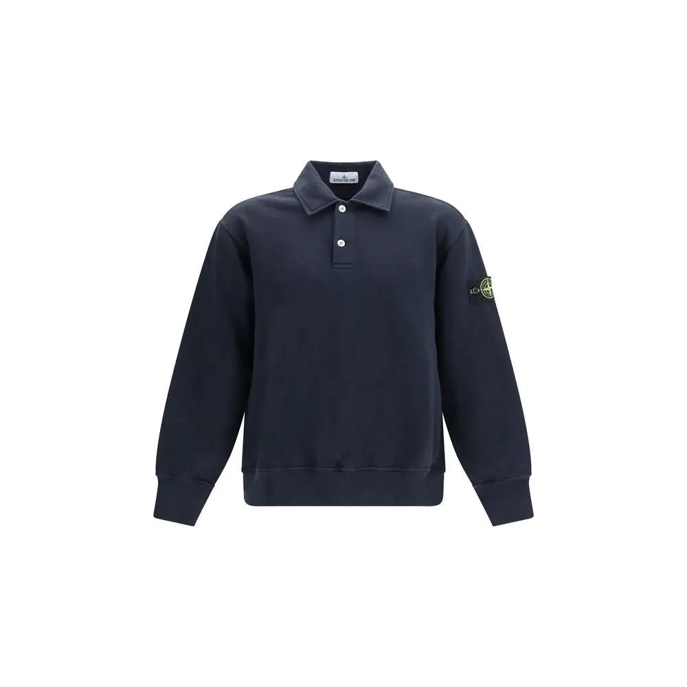 Stone Island Stone Island Blue Cotton Polo Shirt