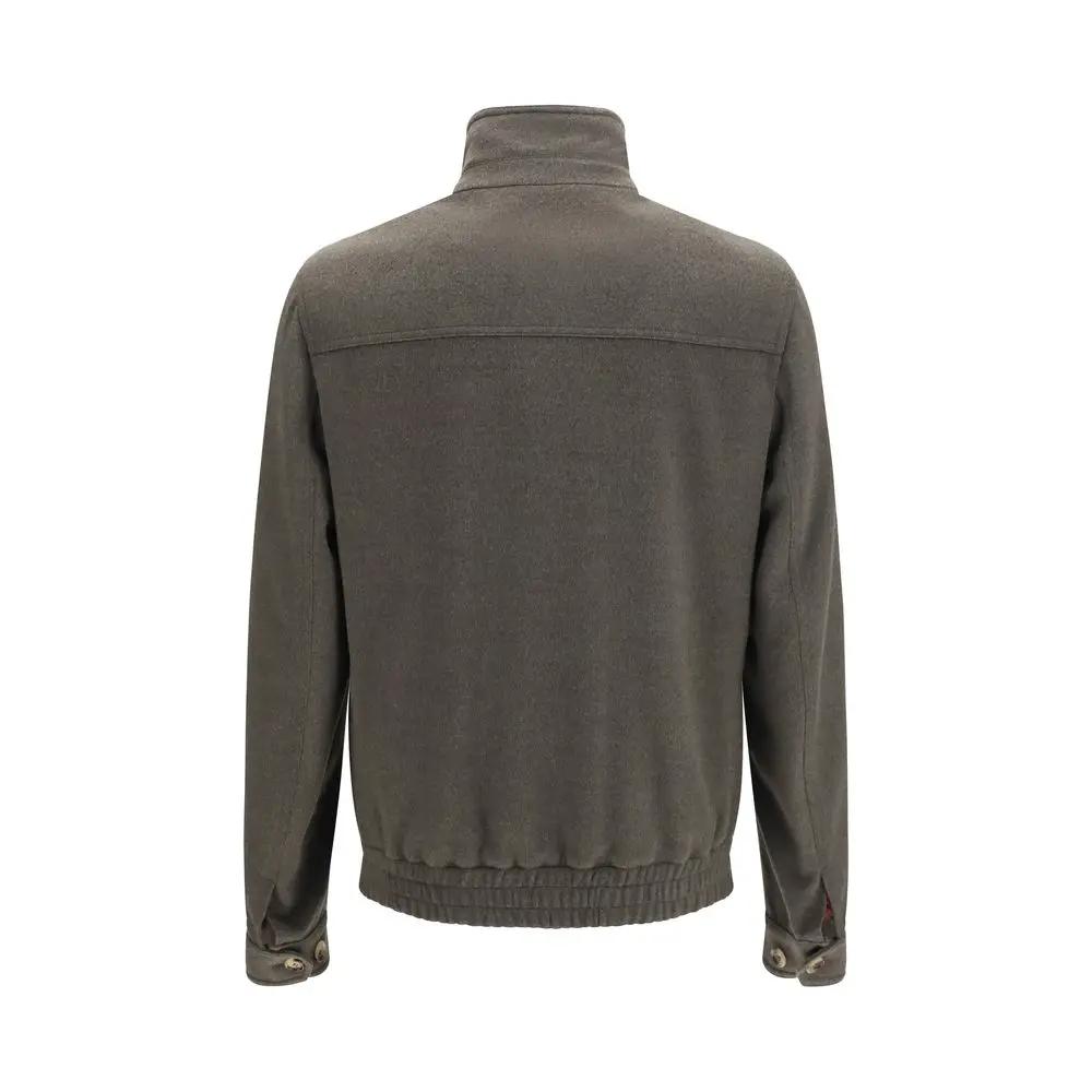 Brunello Cucinelli Brunello Cucinelli Gray Wool Oves Aries Full-Length Jacket