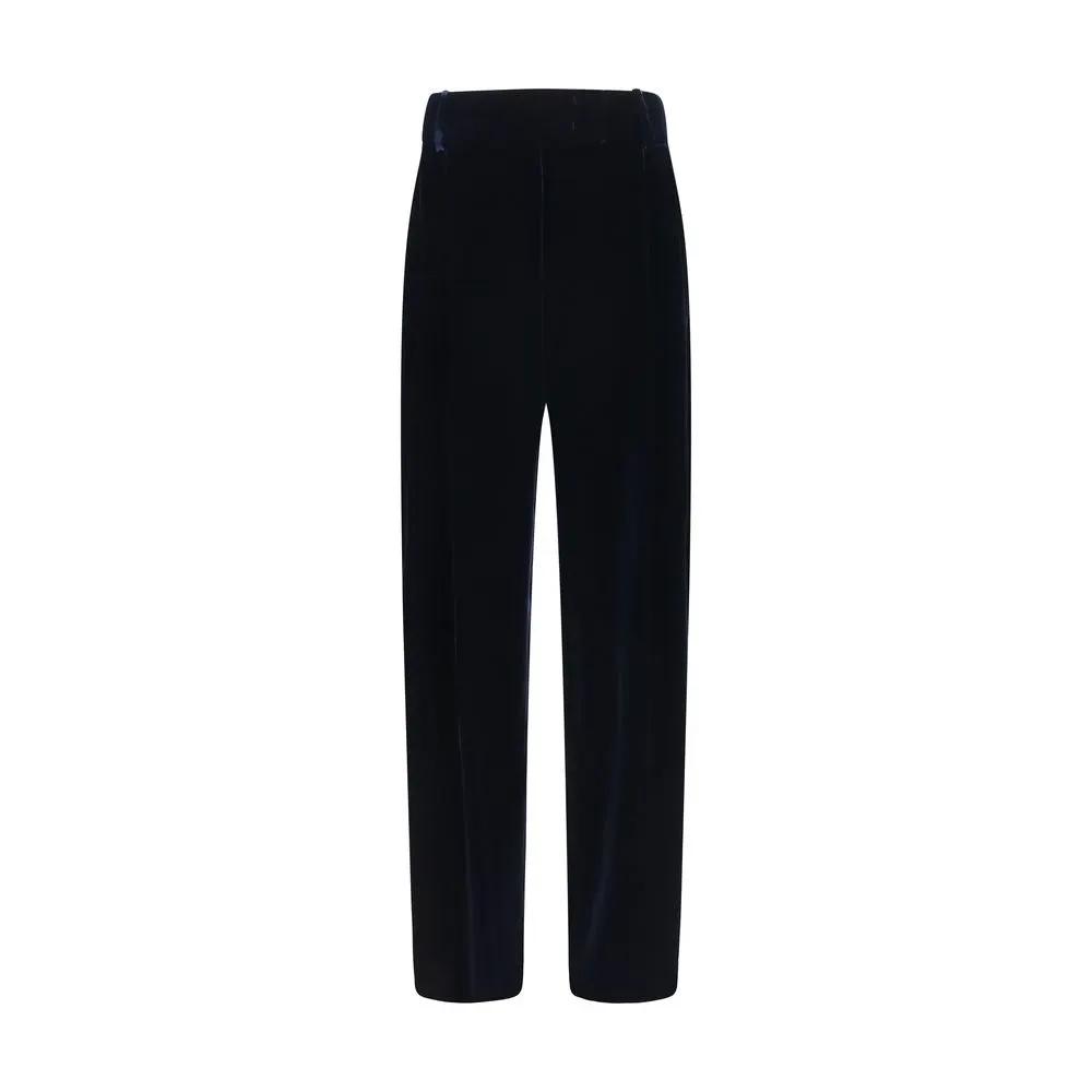Giorgio Armani Blue Viscose Casual Pants