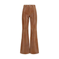 Haikure Brown Lambskin Flared Pants