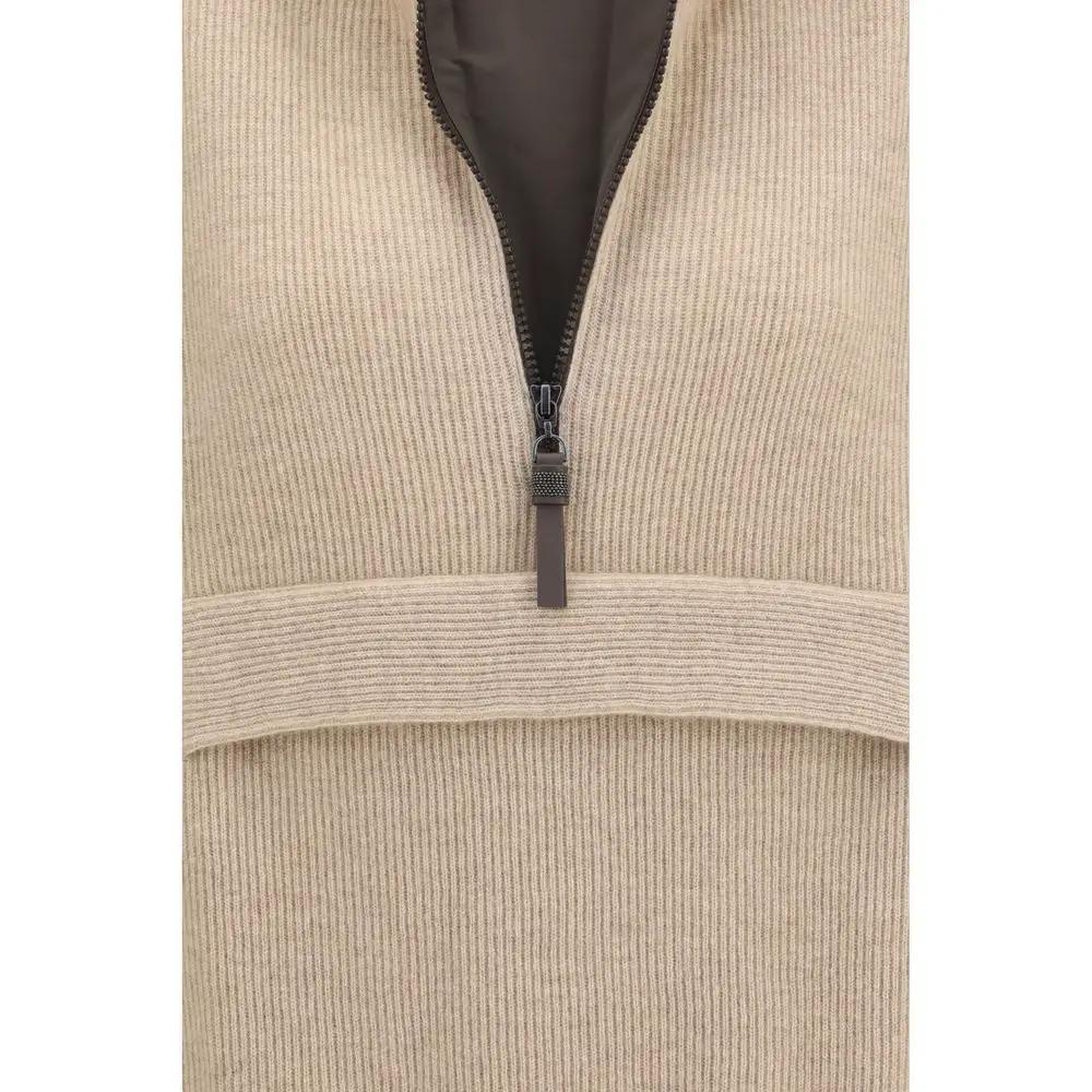 Brunello Cucinelli Beige Cashmere Sweatshirt