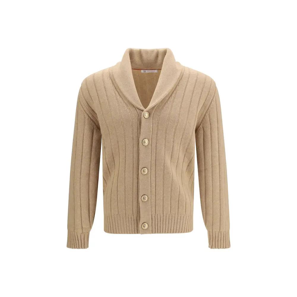 Brunello Cucinelli Beige Cashmere Cardigan