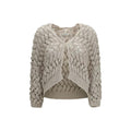 Brunello Cucinelli Beige Silk Cardigan