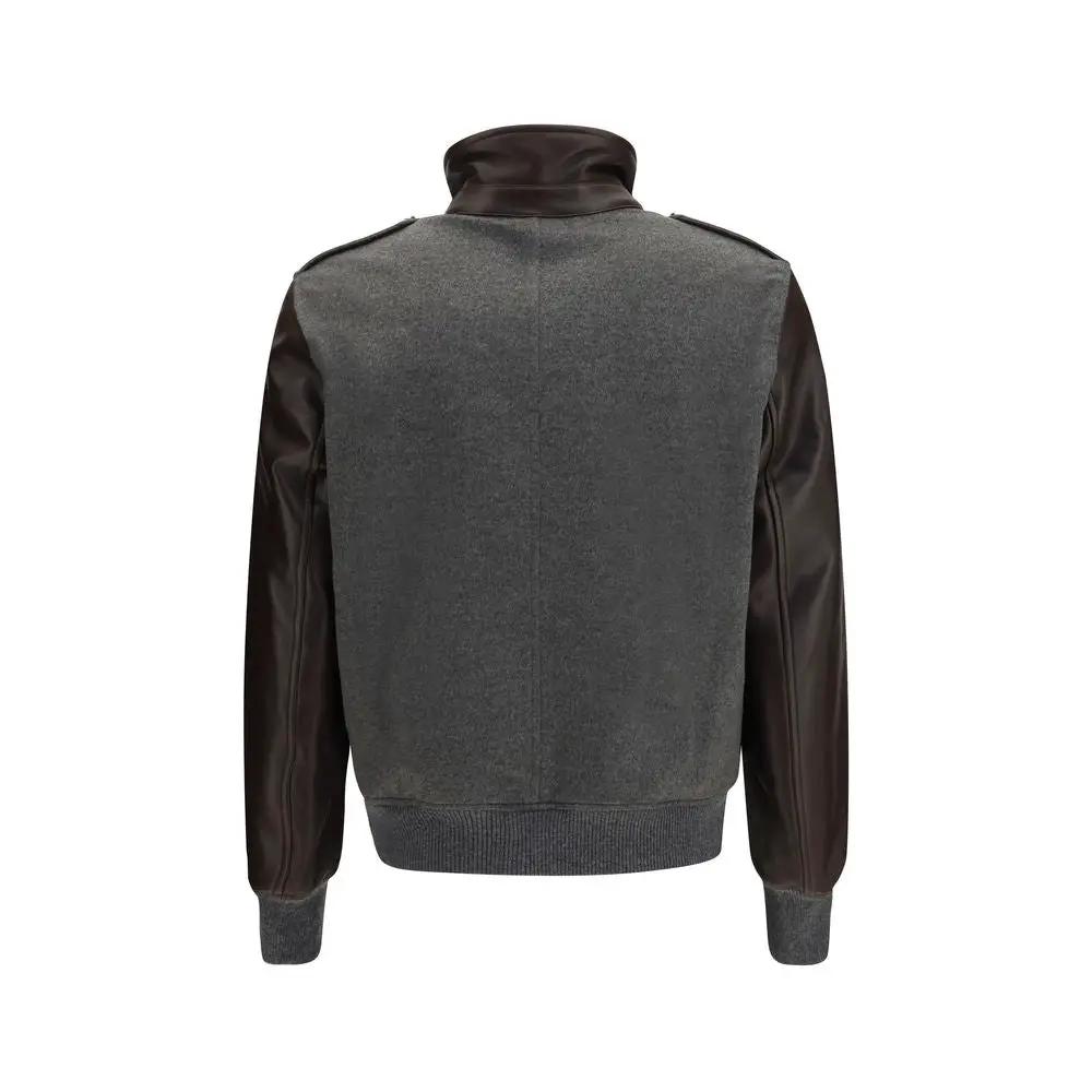 Blouson en cachemire gris Brunello Cucinelli