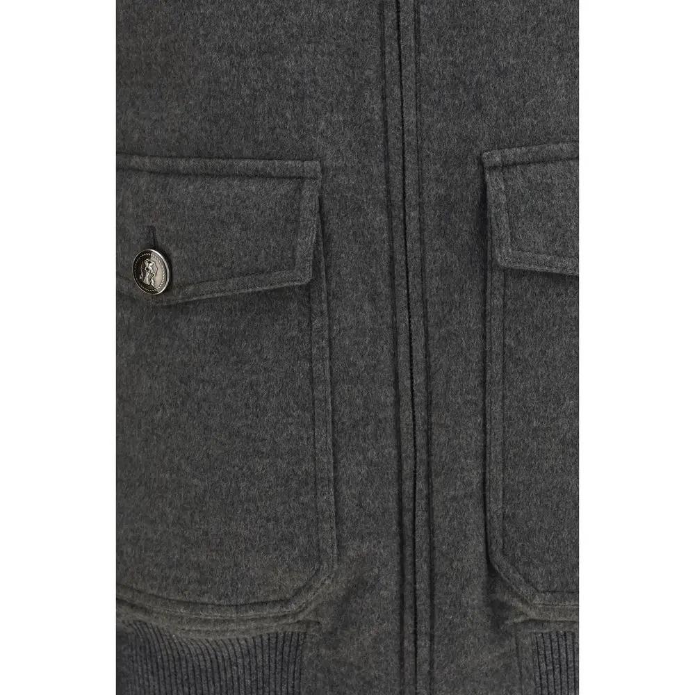Blouson en cachemire gris Brunello Cucinelli