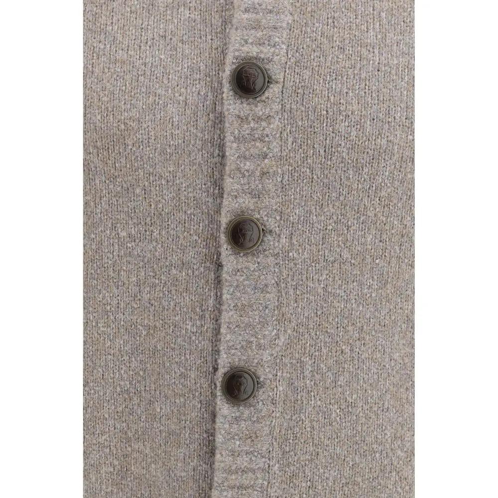 Brunello Cucinelli Gray Wool Oves Aries Cardigan