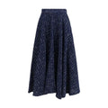 Sara Roka Blue Polyester Long Skirt