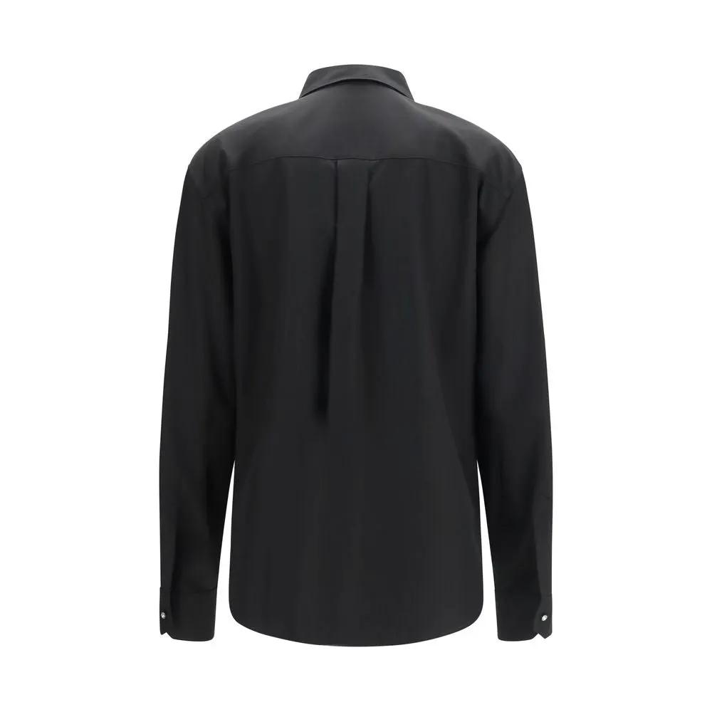 Sara Roka Black Cotton Dress Shirt