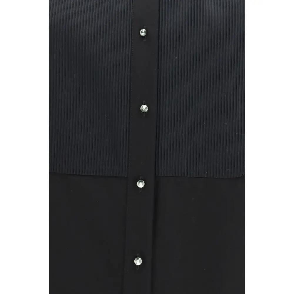Sara Roka Black Cotton Dress Shirt