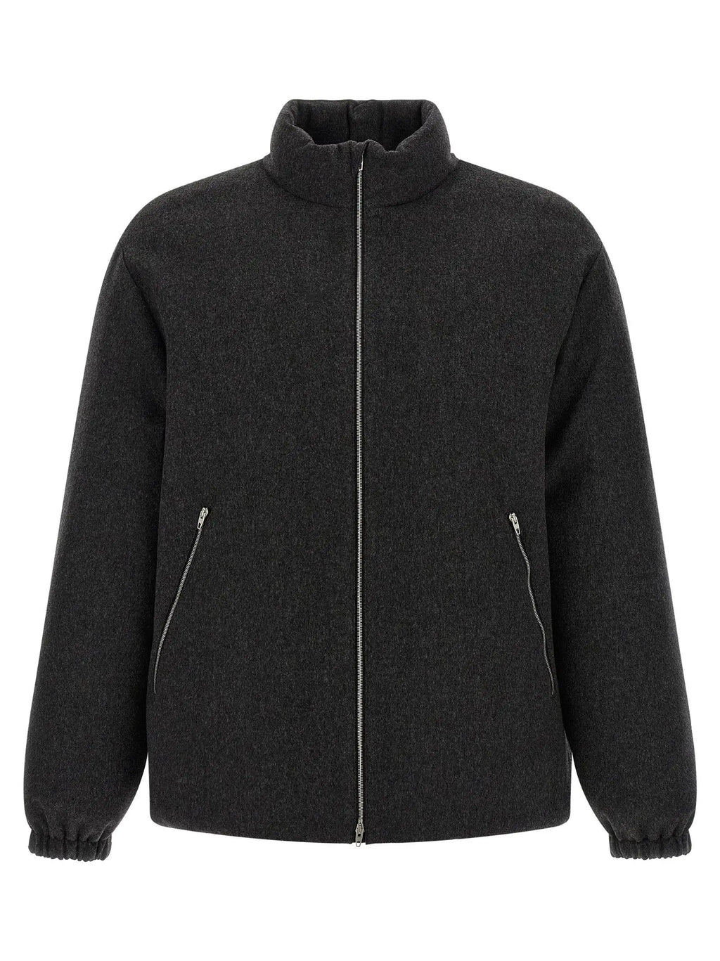 Jil Sander Gray Wool Full-Length Jacket