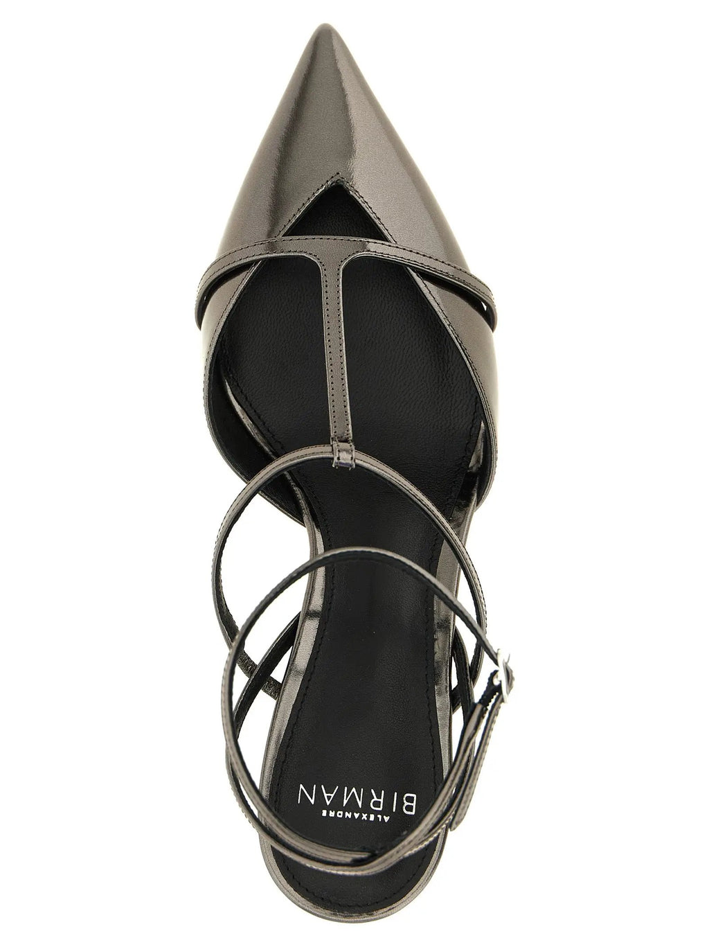 Sandales à talon aiguille en cuir de veau argenté Alexandre Birman
