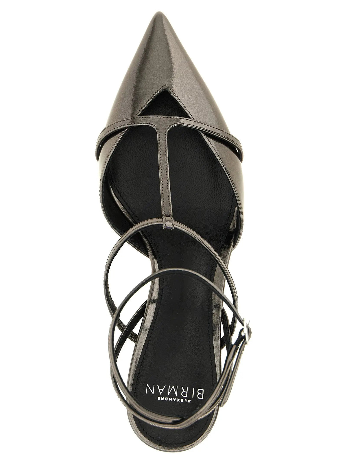 Sandales à talon aiguille en cuir de veau argenté Alexandre Birman