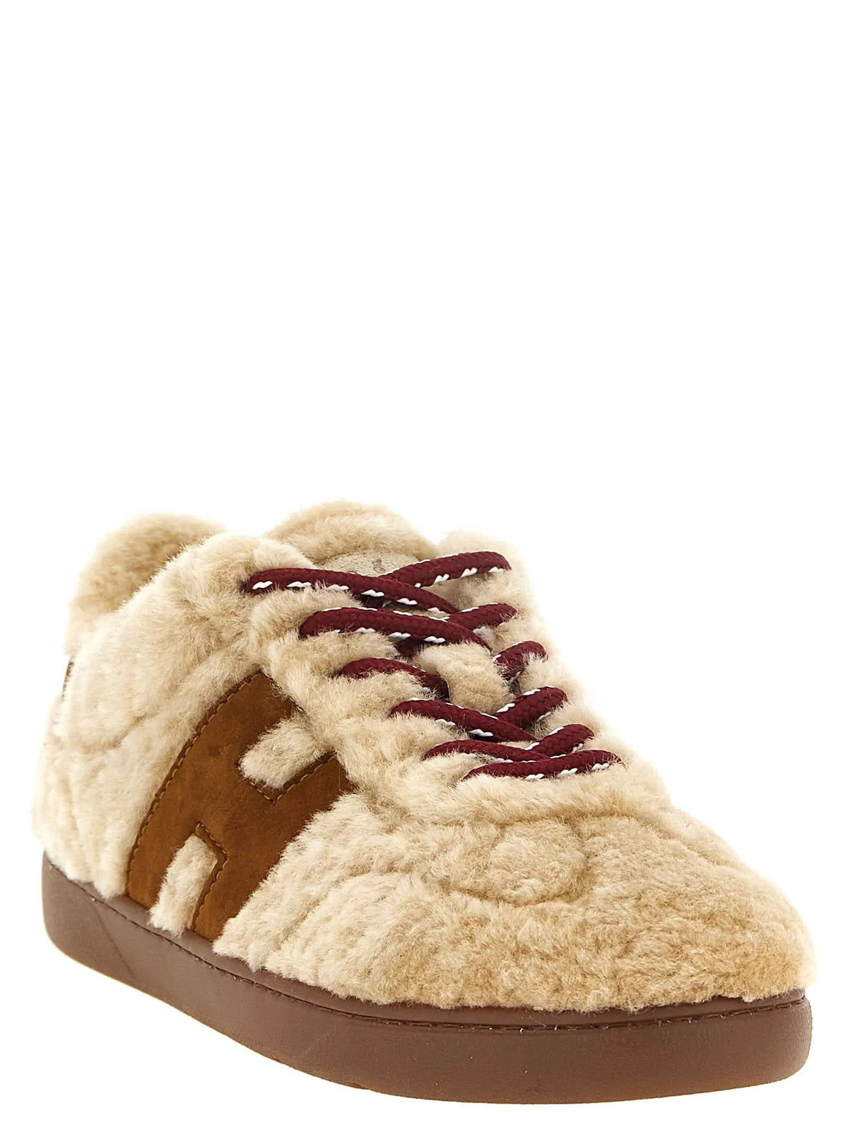 Hogan Beige Goatskin Low Top Sneakers